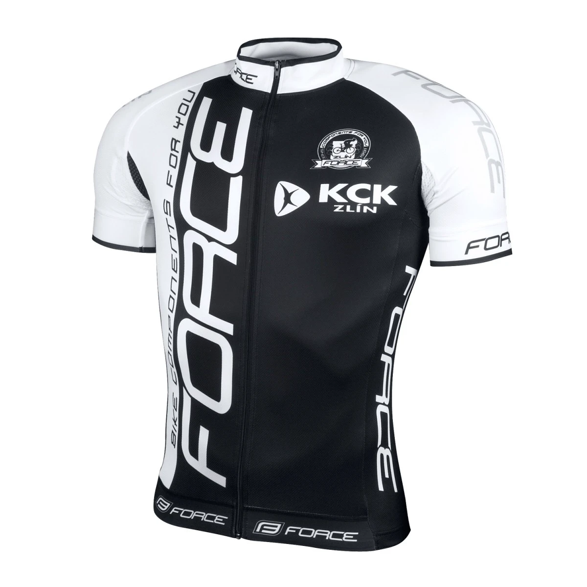1. Tricou Force Team maneci scurte negru/alb S