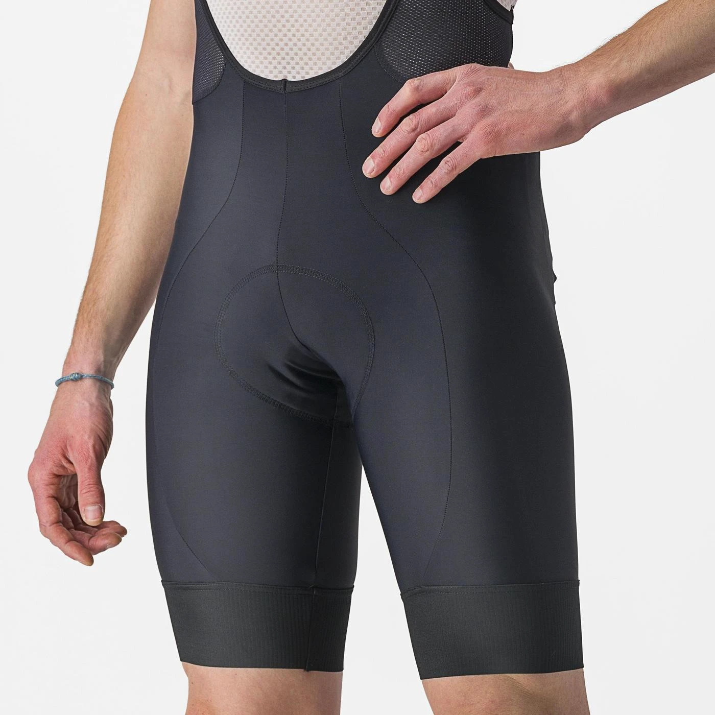 6. Pantaloni scurti cu bretele Castelli Entrata 2, pentru barbati, negru, S