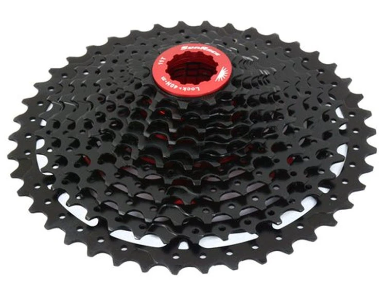 6. SunRace MX8 11vit. 11-46t. caseta MTB - negru cu rosu