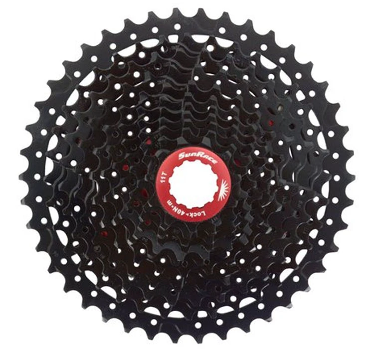 5. SunRace MX8 11vit. 11-46t. caseta MTB - negru cu rosu