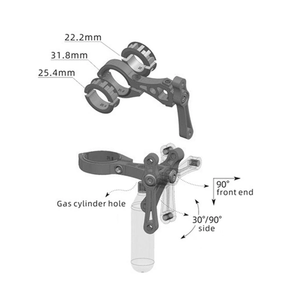 4. Dublu adaptor suport bidon si rezerva CO2