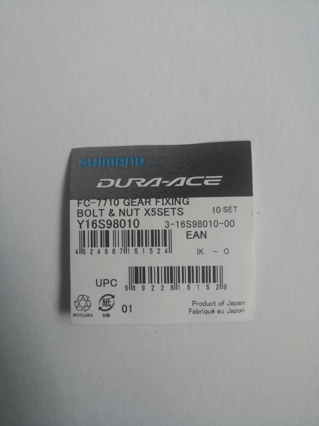 1. Set suruburi prindere foaie Shimano Dura Ace