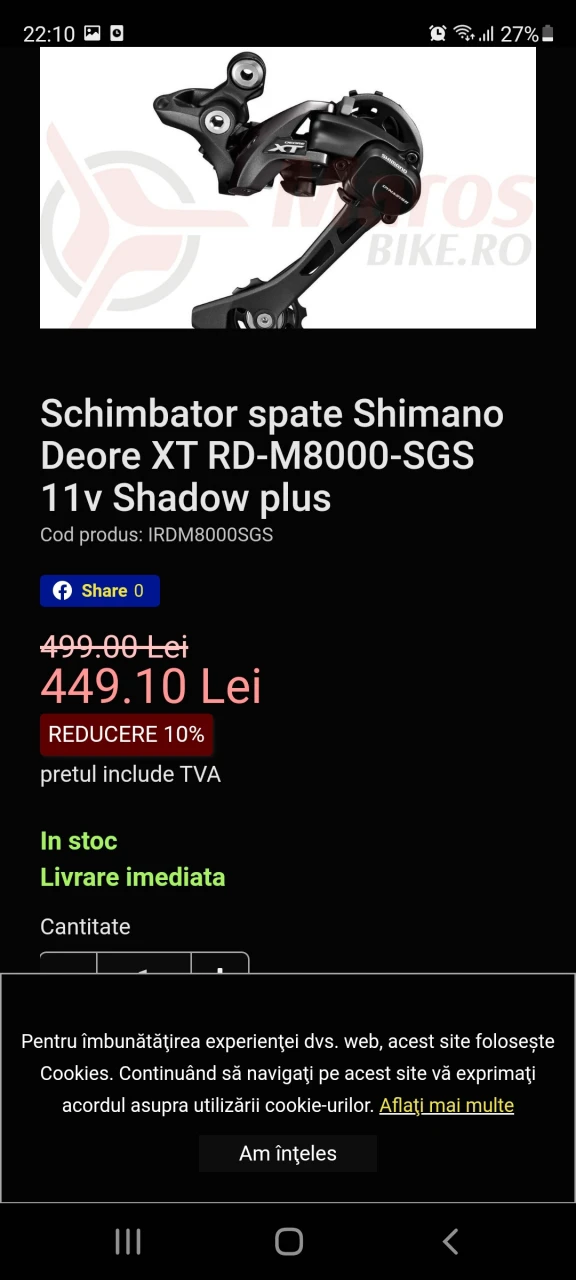 10. Piese biciclete shimano Deore XT 10-11 viteze