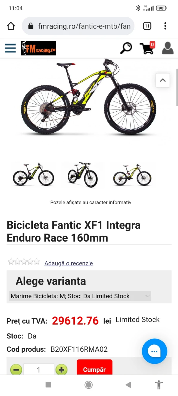 1. MTB electric Fantic Integra XF1 160R cu acte