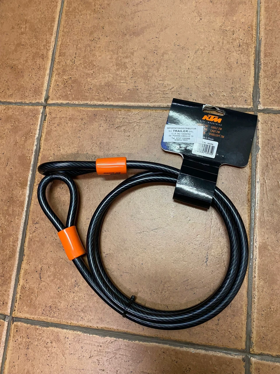 2. Antifurt KTM pe cablu, cu protectie siliconica