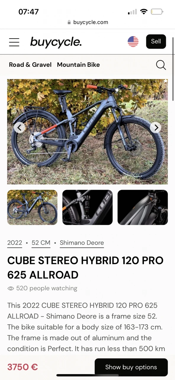 1. Cube Stereo Hybrid 120 Pro 625 2022