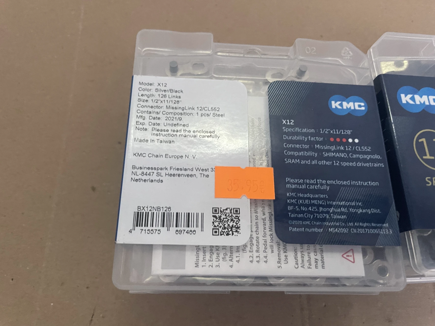 1. Lant KMC X12 128 zale silver/black + zala rapida. nou
