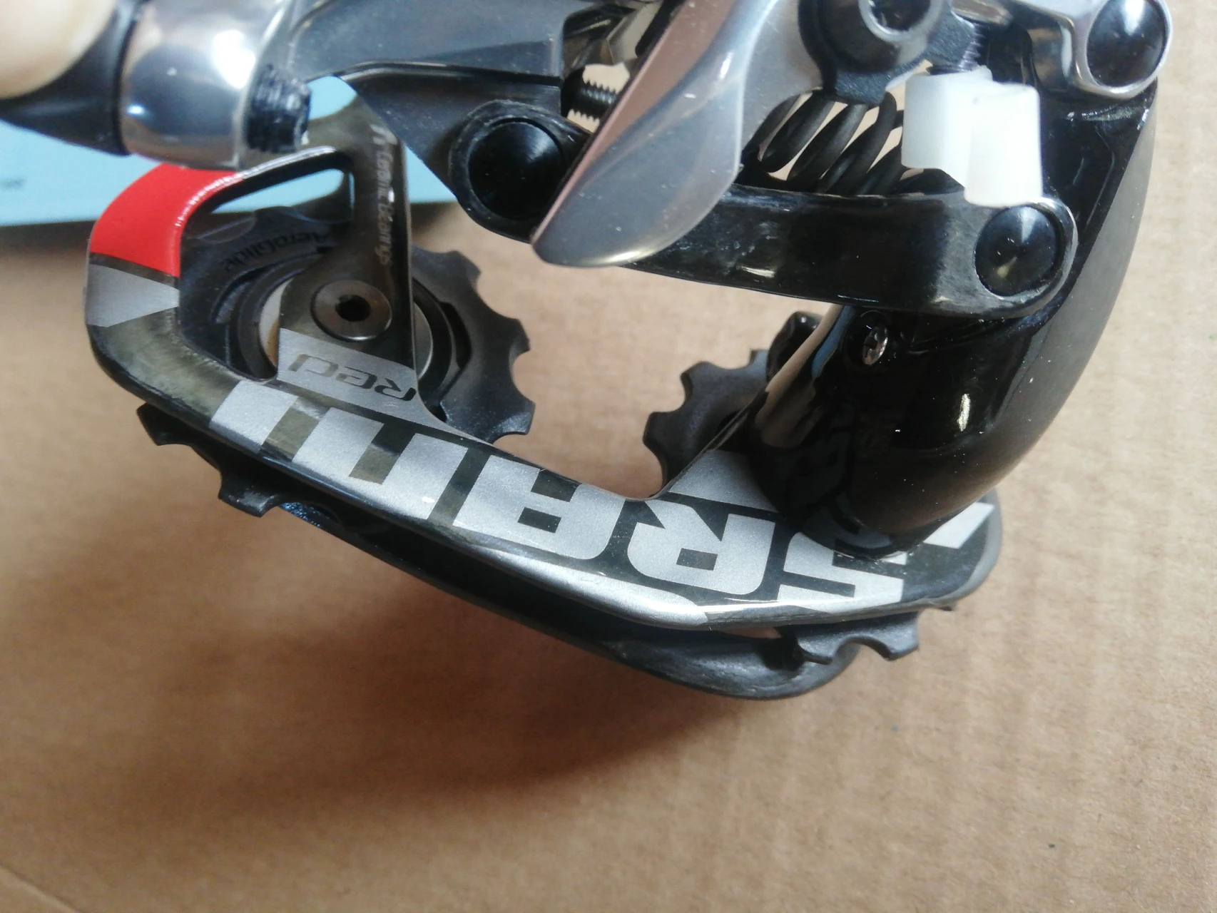 1. Red derailleur