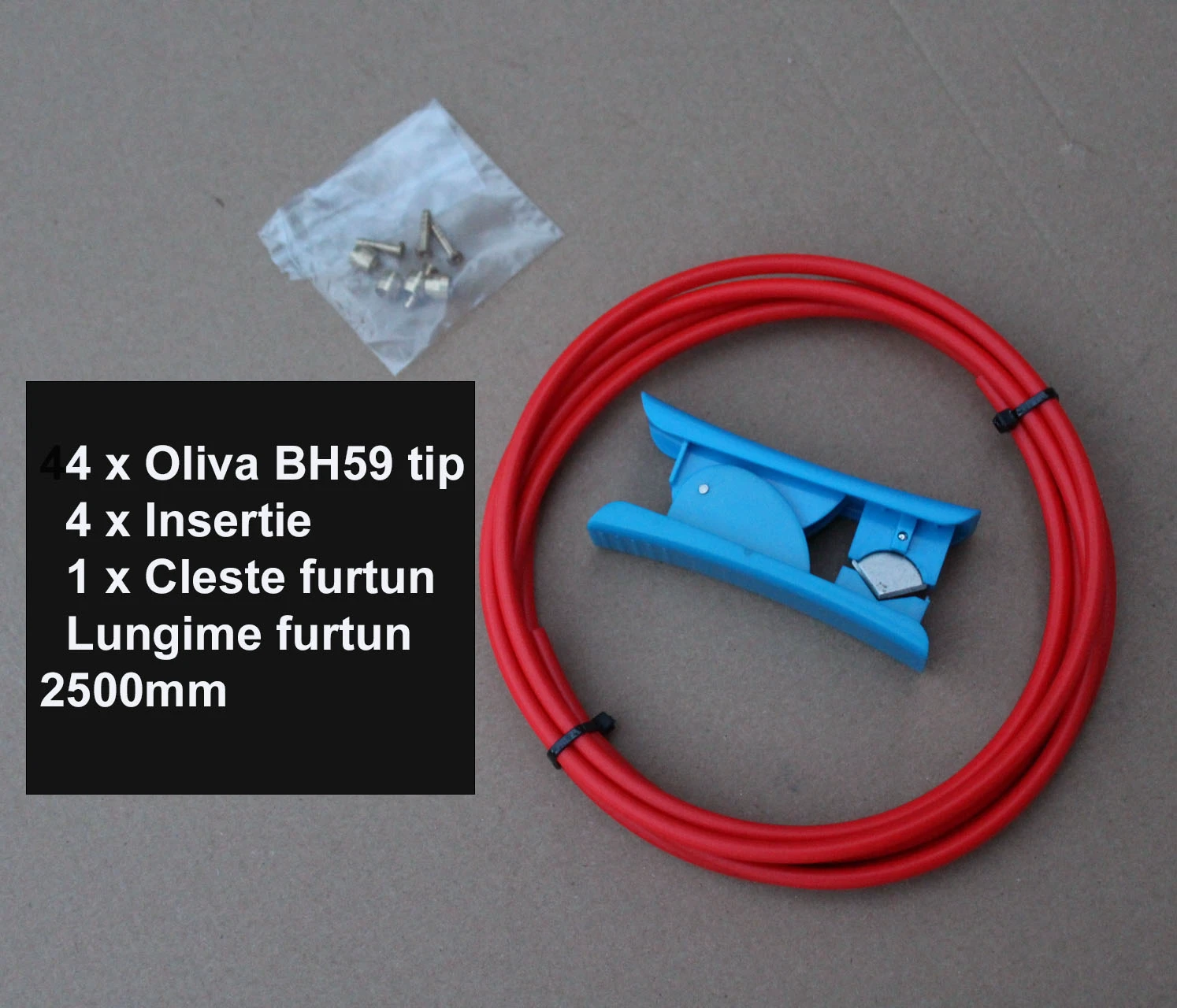 2. Conducta frana hidraulica 2500mm + accesorii(rosu)