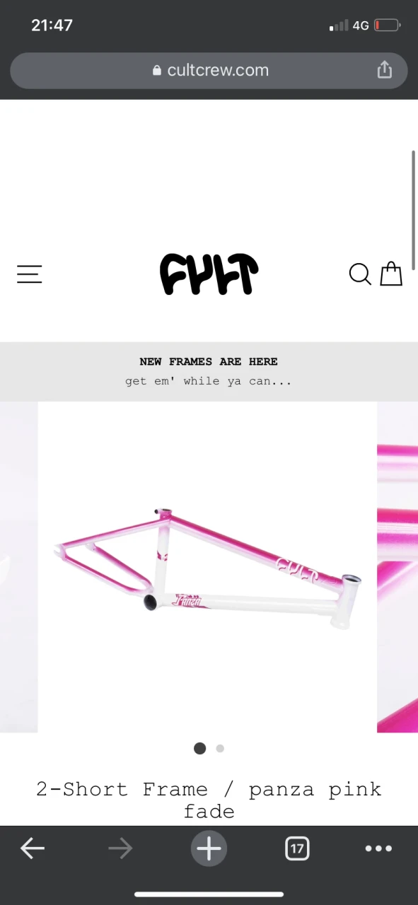 1. Vand cadru bmx cult anthony panza
