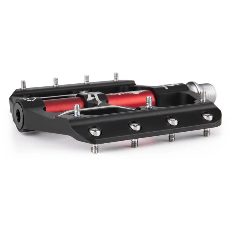 4. Pedale MTB Cyclone negre / rosii / gri titanium