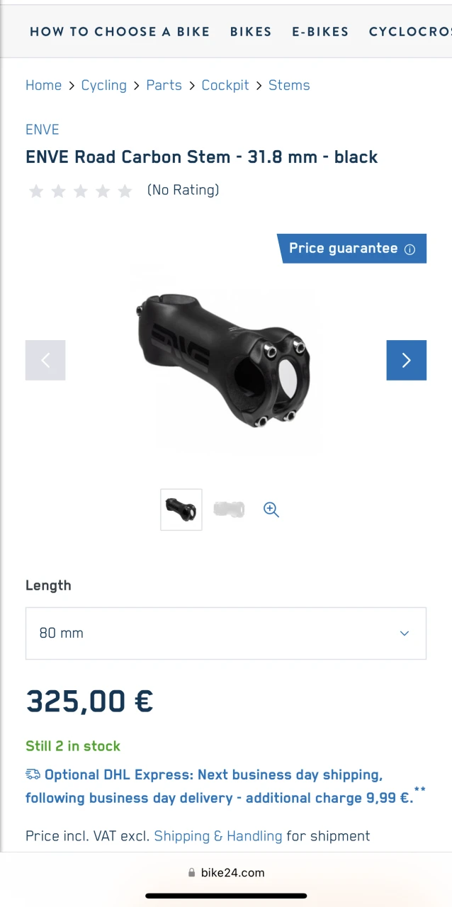 1. ENVE 80mm carbon stem