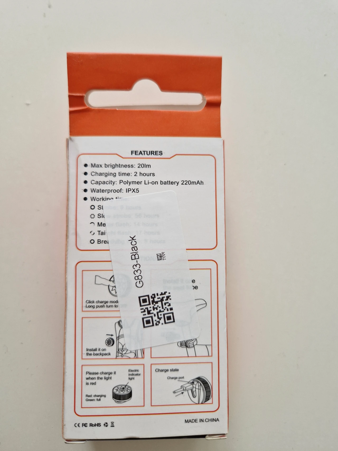 1. Lumina stop bicicleta reincarcabila USB