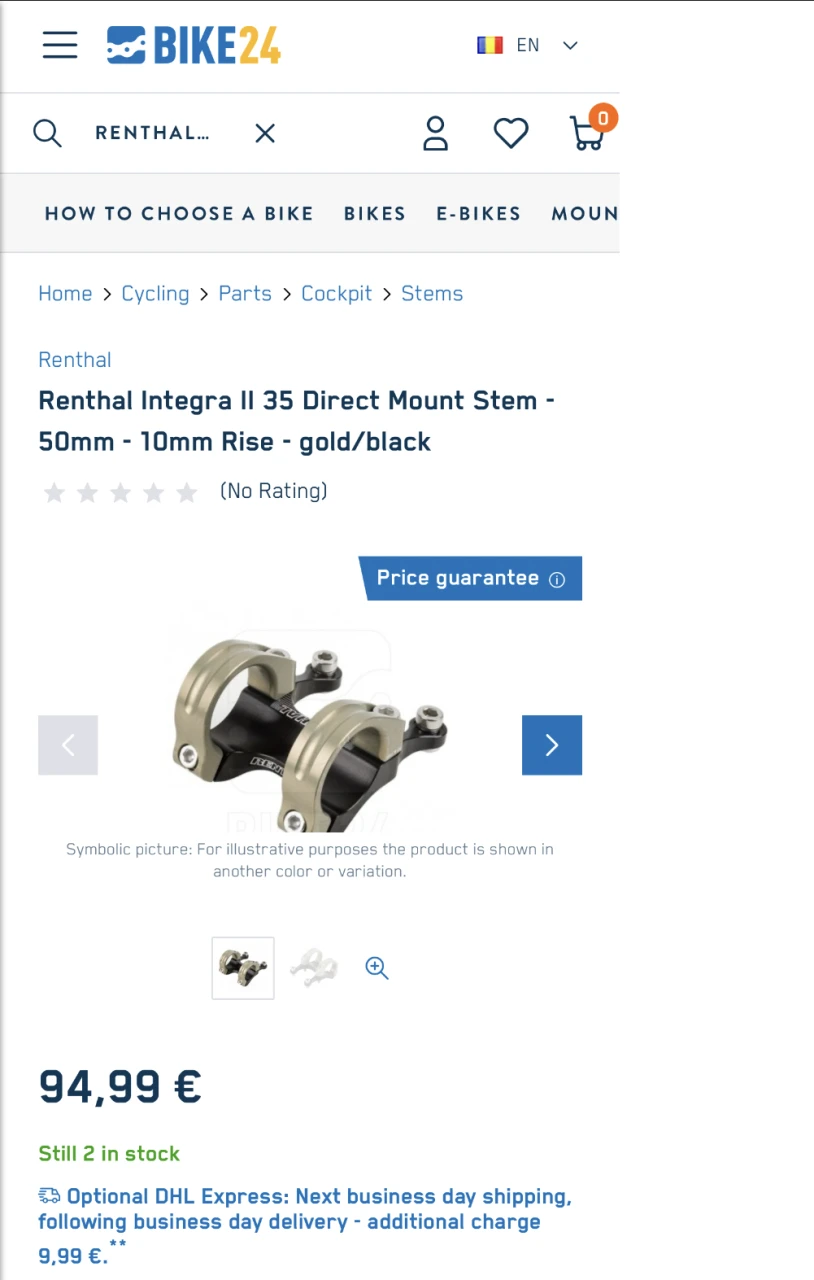 1. Renthal integra 35 lungime 45mm rise 15mm