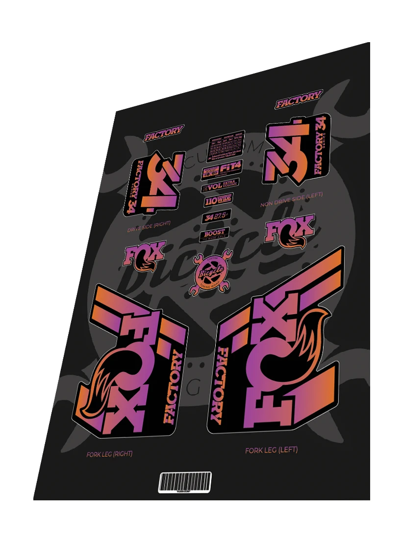 1. Stickere Fox 34 Factory 2019 Fluo Purple Orange