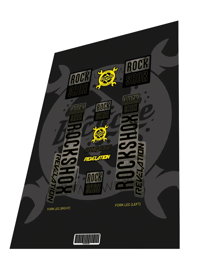 1. Stickere Rockshox Revelation Craw Nature Yellow Black 2019