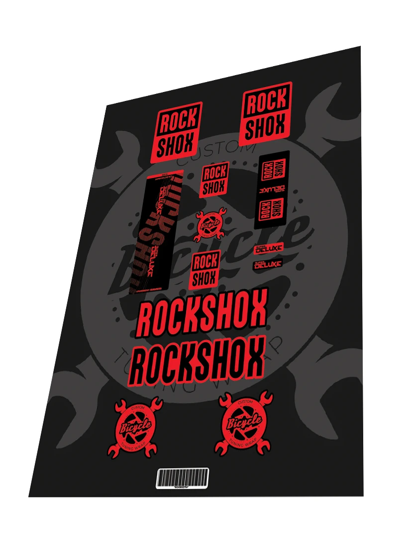 1. Stickere Rockshox Super Deluxe RCT Fire Red 2018