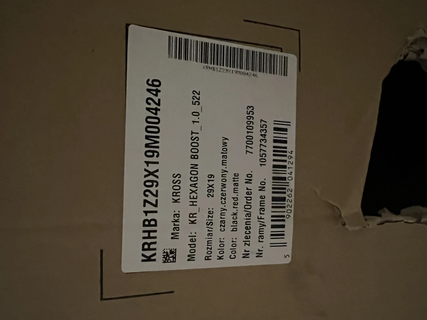 1. Vand bicicleta kross hexagon boost 1.0
