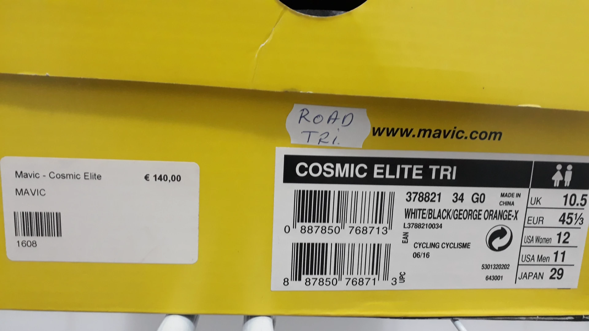 1. Pantofi ciclism sosea Mavic Cosmic Elite Triatlon, mar.45 1/3, Nou