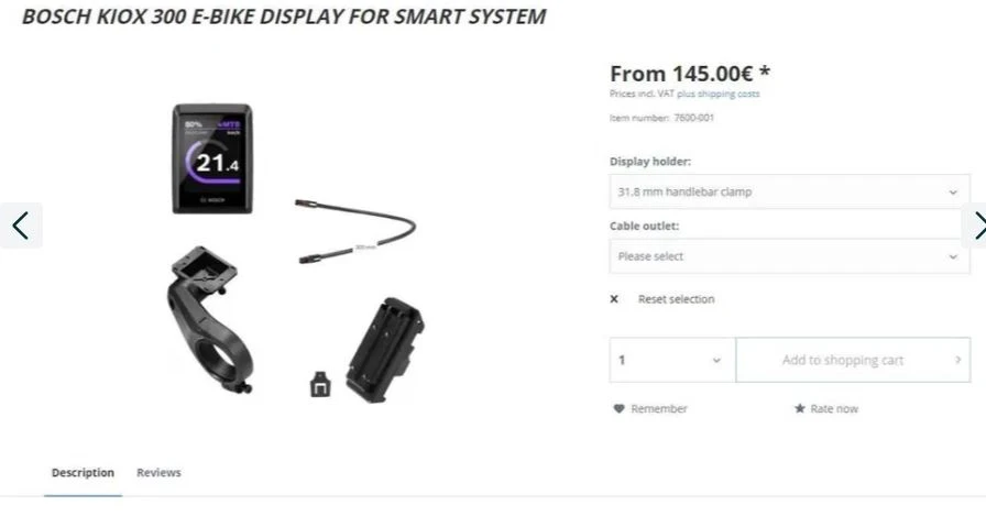 1. Bosch Kiox 300 NOU + brat/suport