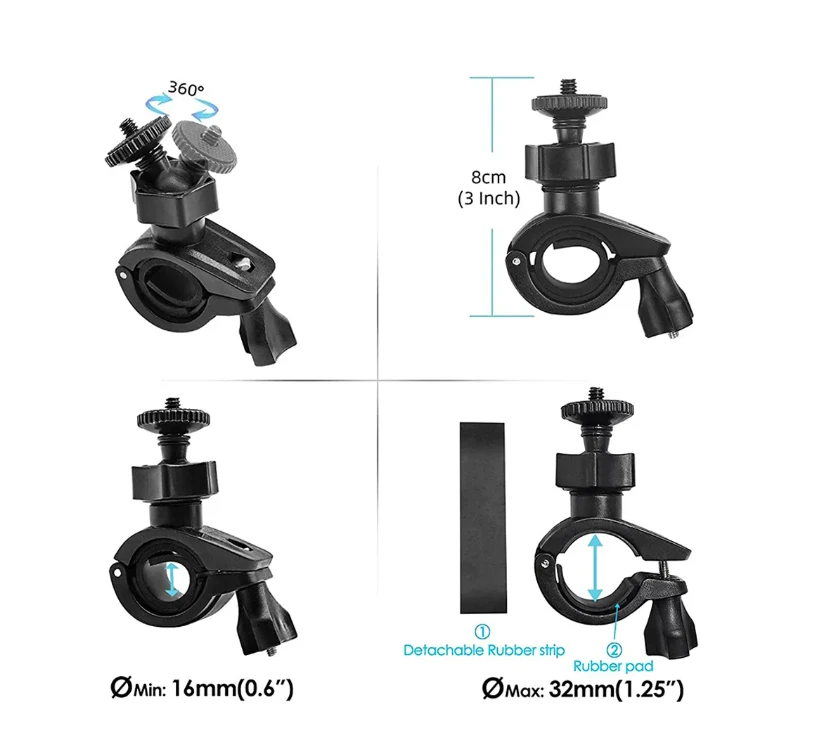 8. Suport pt ghidon bicicleta Furca Tava pt camera GoPro insta360 DJI SJcam