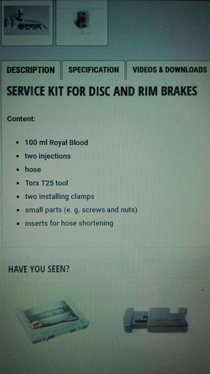 1. Kit service pentru frane Magura