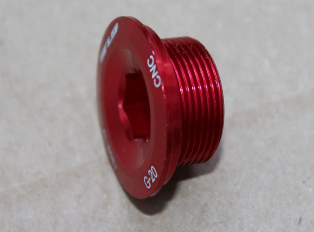 3. Surub angrenaj Hollowtech ll - alu CNC rosu