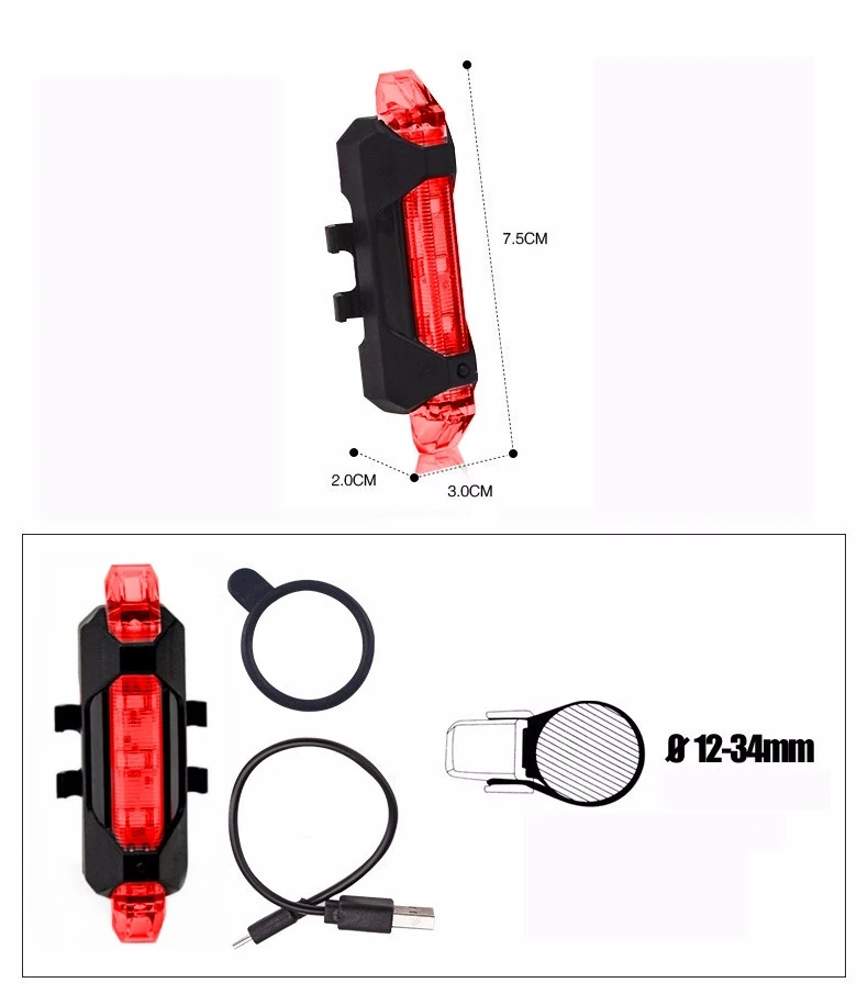 1. Stop/Far bicicleta cu 5 LED-uri si incarcare USB