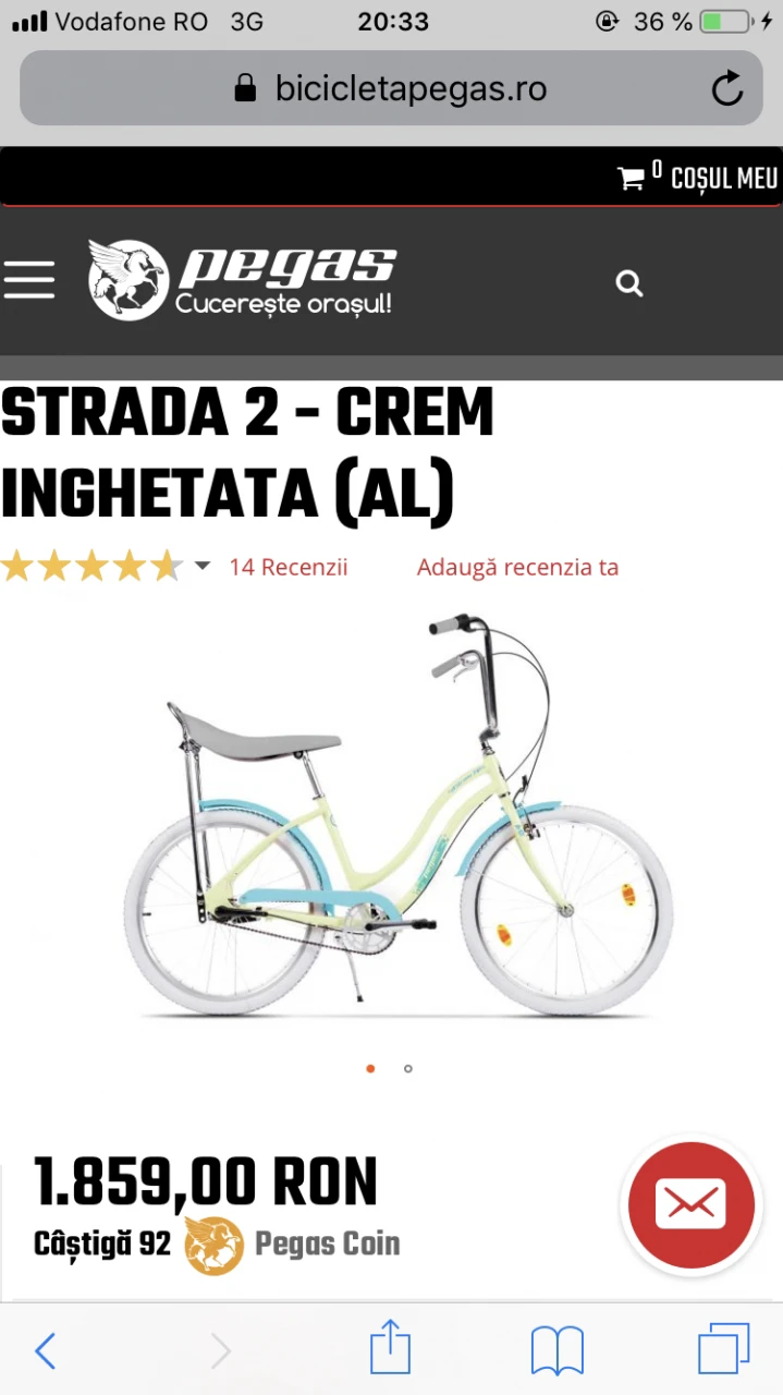 1. Vand bicicleta Pegas model STRADA 2 - CREM INGHETATA
