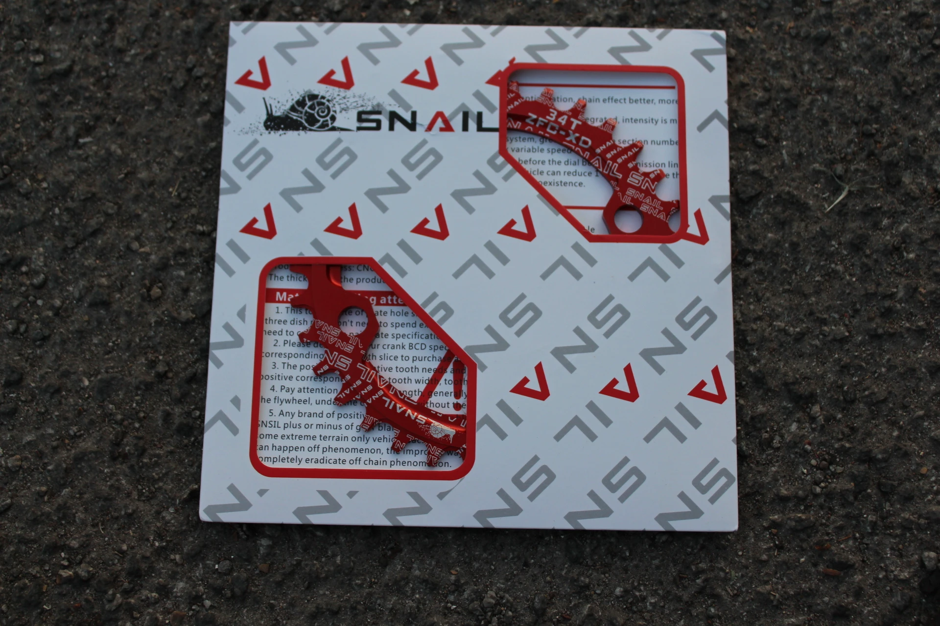 6. Foaie Snail Narrow Wide 34T alu - CNC 104BCD rosu 9-12 vit.