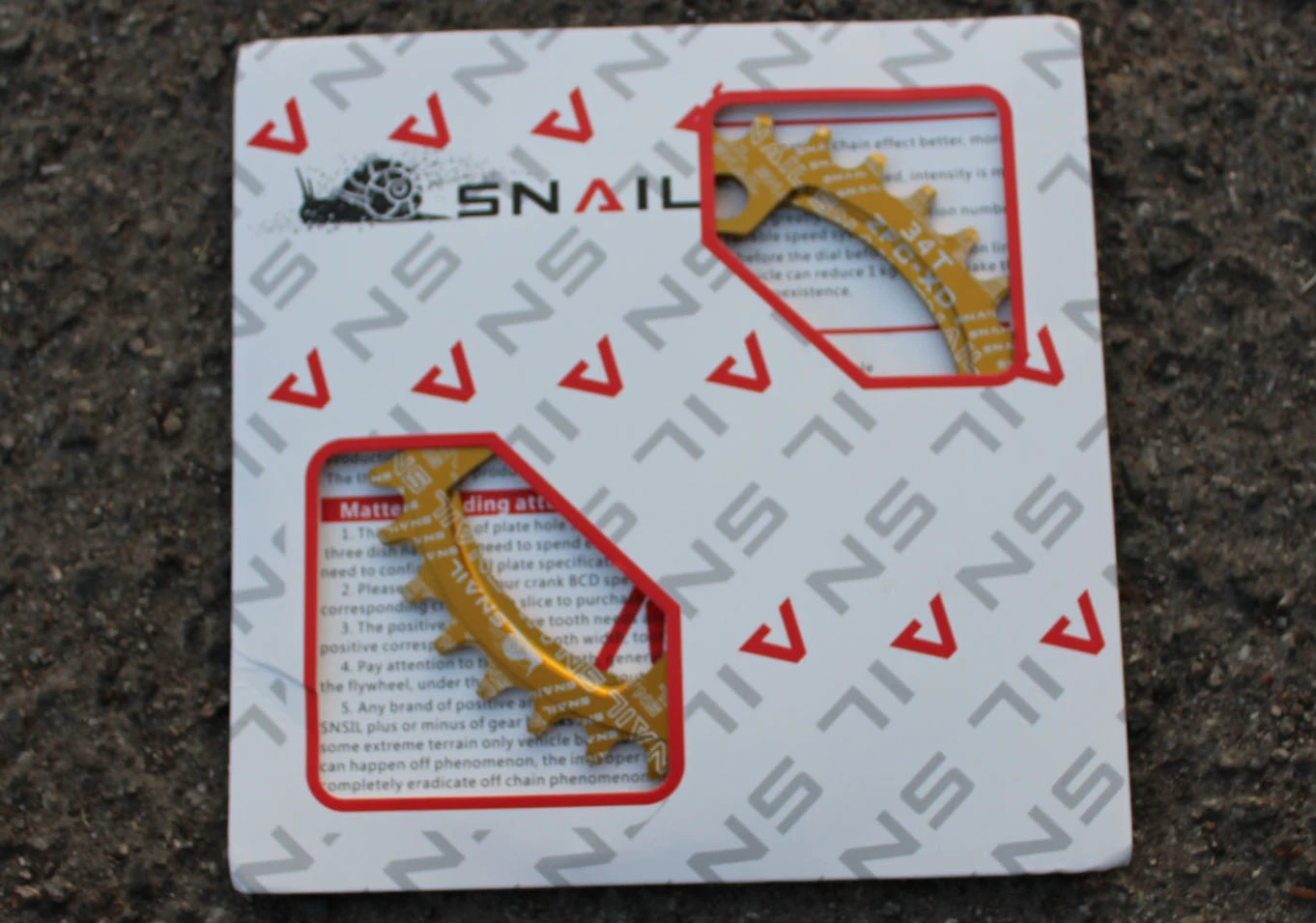 6. Foaie Snail Narrow Wide 34T alu - CNC 104BCD auriu 9-12 vit.