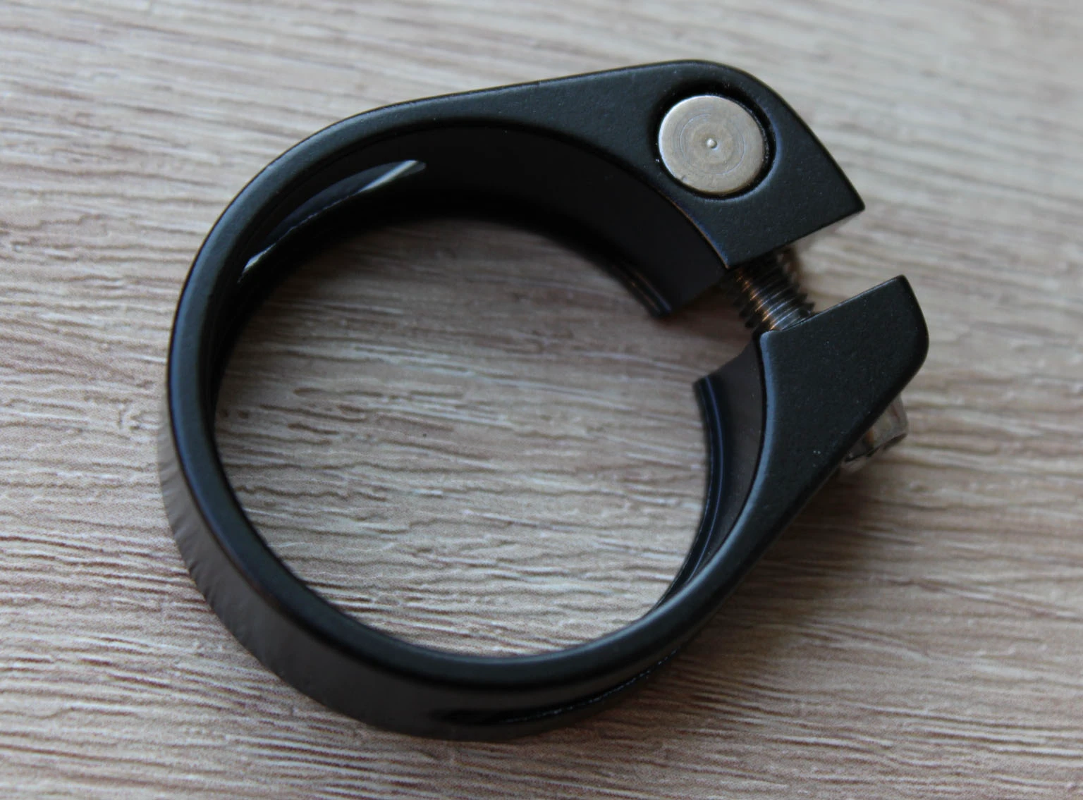 2. Colier aluminiu teava sa bicicleta cu surub 34.9mm - Negru