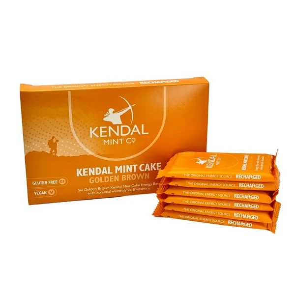 1. KMC NRG BAR Golden Brown Kendal Mint Cake Pocket-Sized Energy Bar |, 6 Bars | Ideal for Running, Cycling, Swimming, Triathlons, & Marathons
