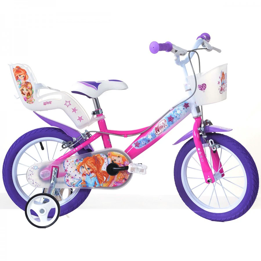 1. Bicicleta pentru copii Winx DB-144R-WX7 Dino Bikes, 14 inch