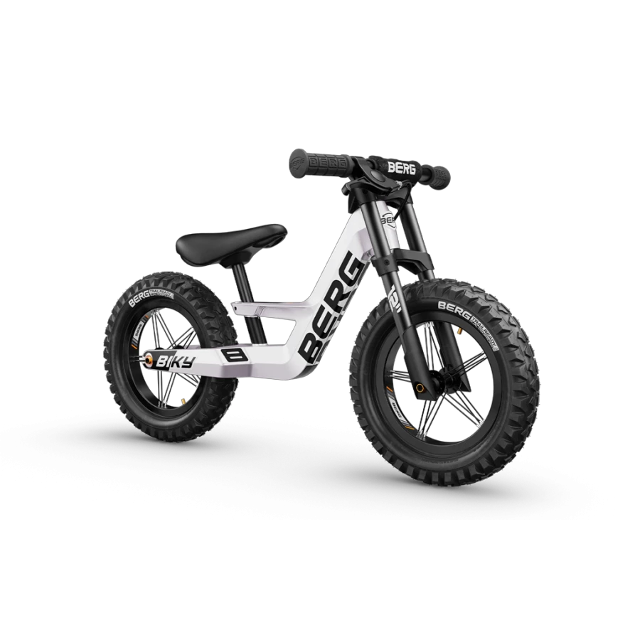 1. Bicicleta fara pedale BERG Biky Cross White cu Frana de Mana