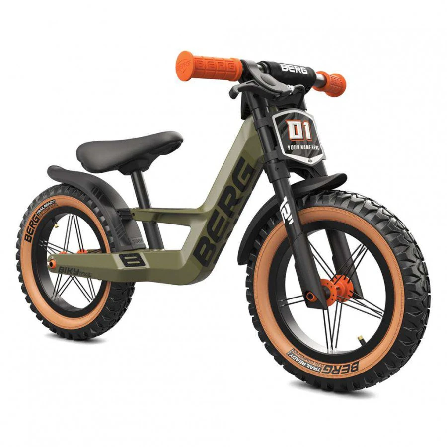 1. Bicicleta fara pedale BERG Biky Trail Verde cu Frana de Mana
