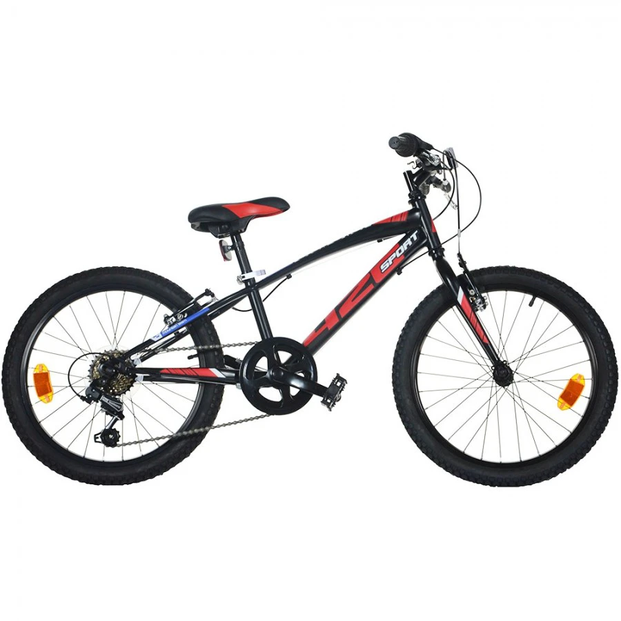 1. Bicicleta copii Dino Bikes 20" MTB baieti Sport negru cu 6 viteze