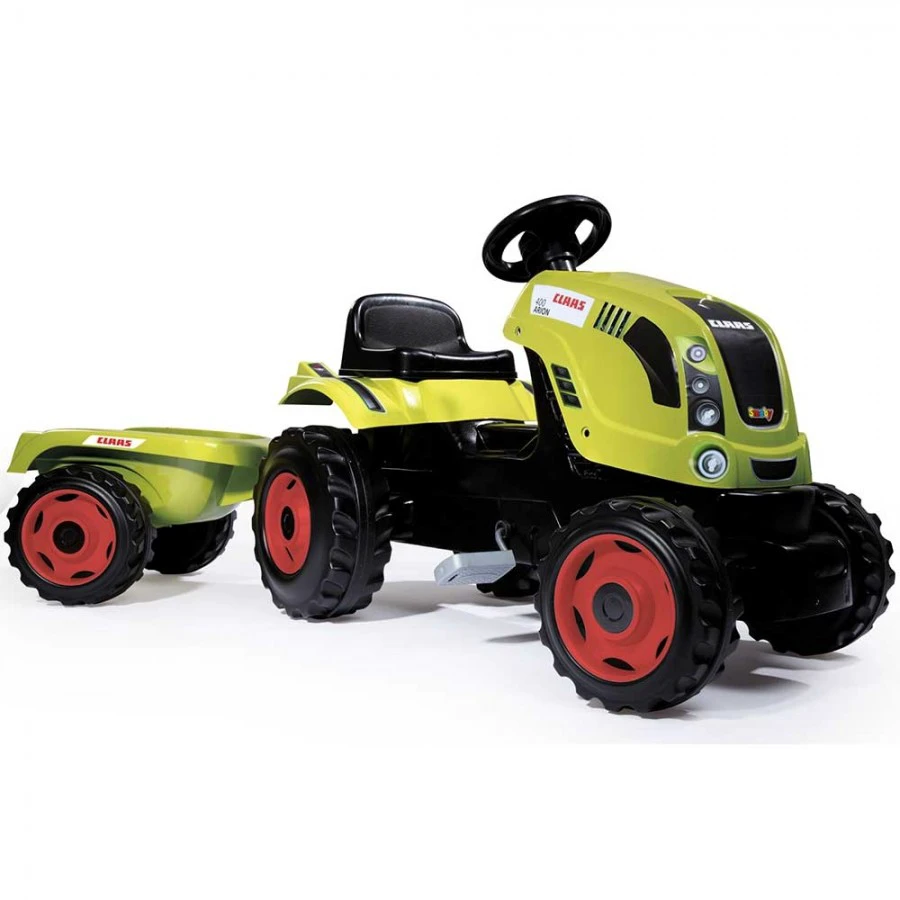 1. Tractor cu pedale si remorca Smoby Claas Farmer XL