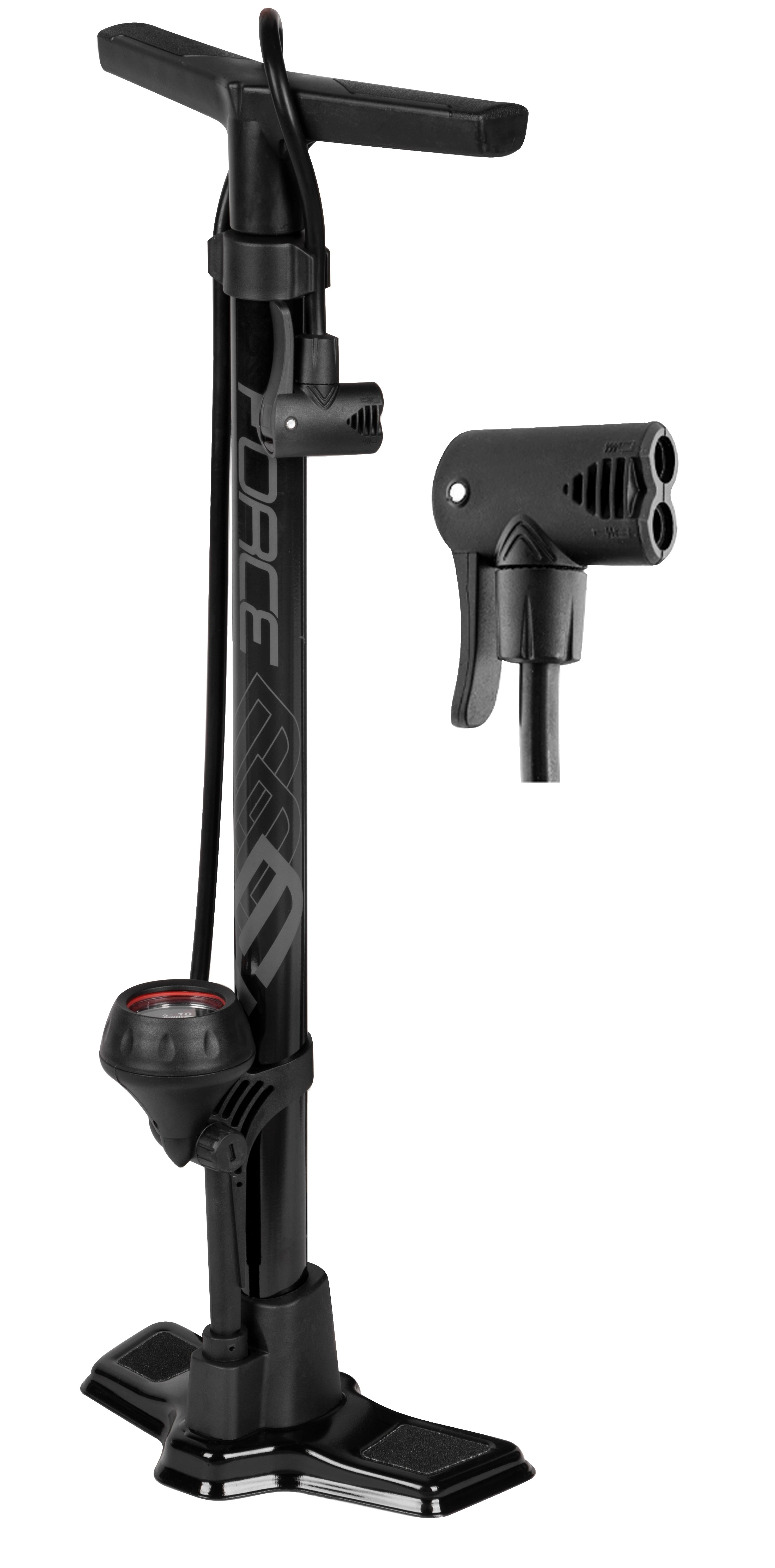 1. Pompa podea Force Hobby 2.0 Steel, 10 Bar neagra