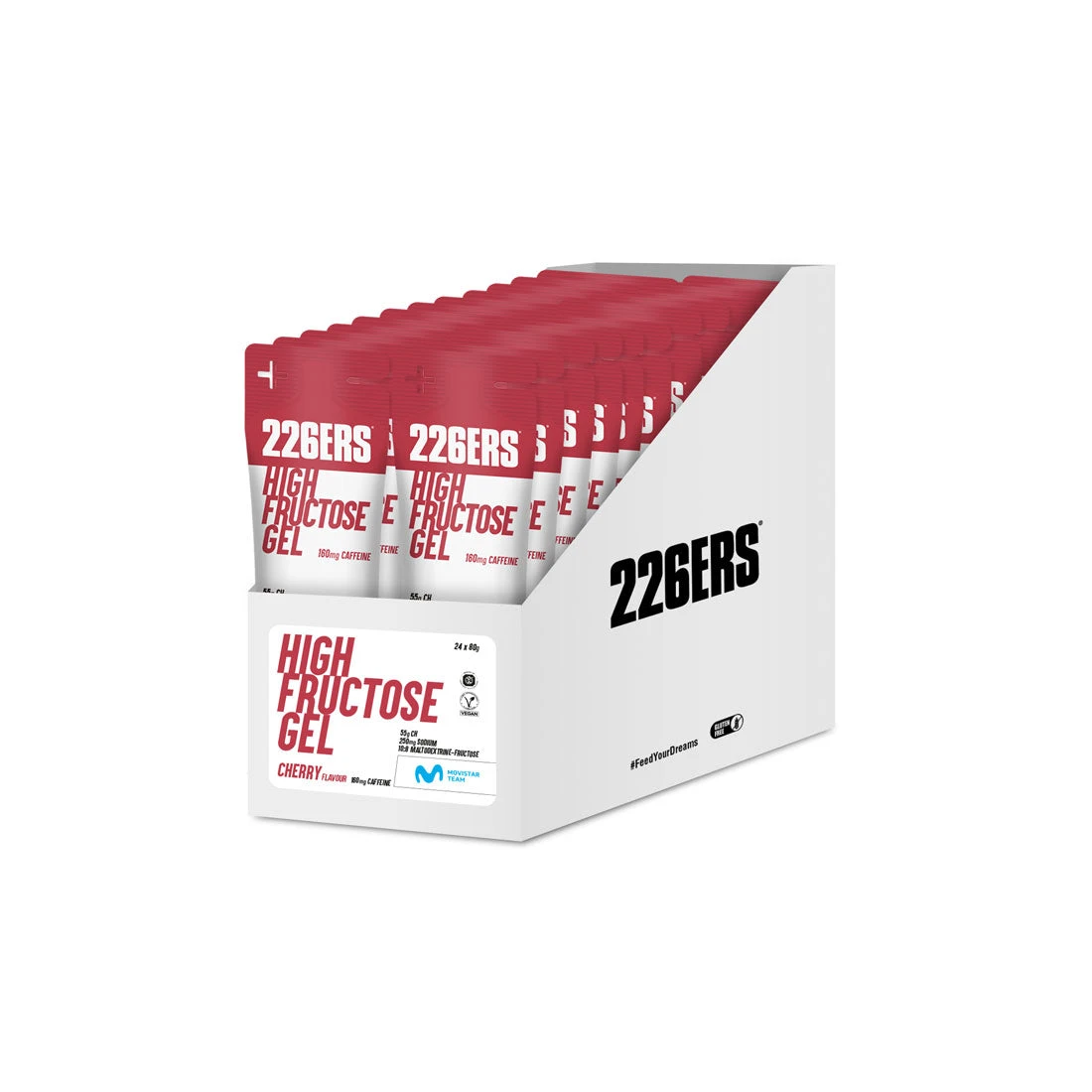 226ers - gel energie - High Fructose Gel - cirese 160mg CAF - 80gr - bax 24 buc