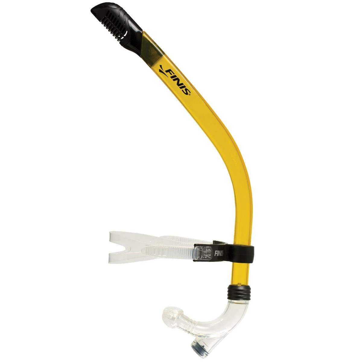FINIS Dry Top montat pe un snorkel frontal galben