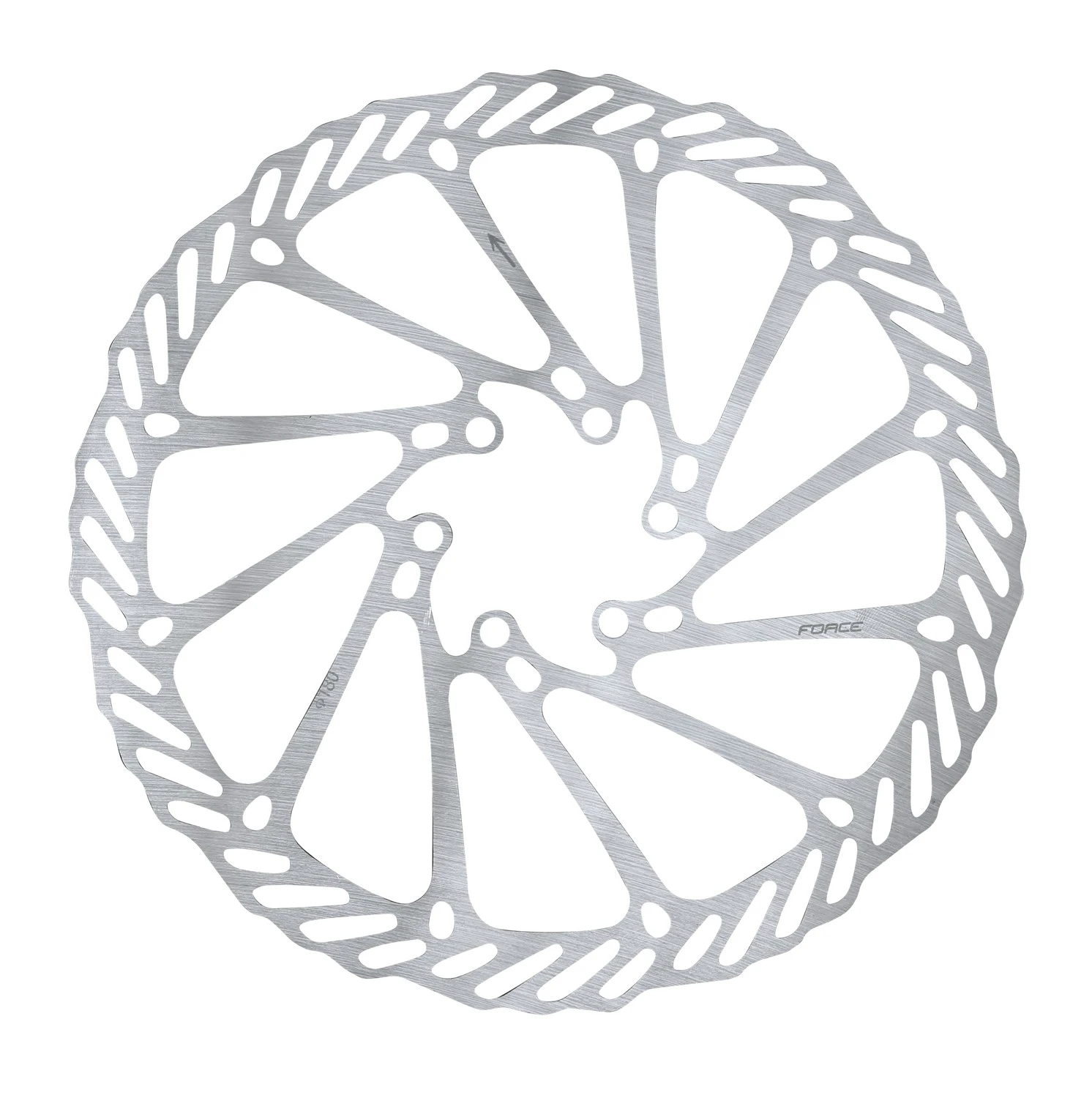 1. Disc frana Force-2 180 mm 6 gauri argintiu