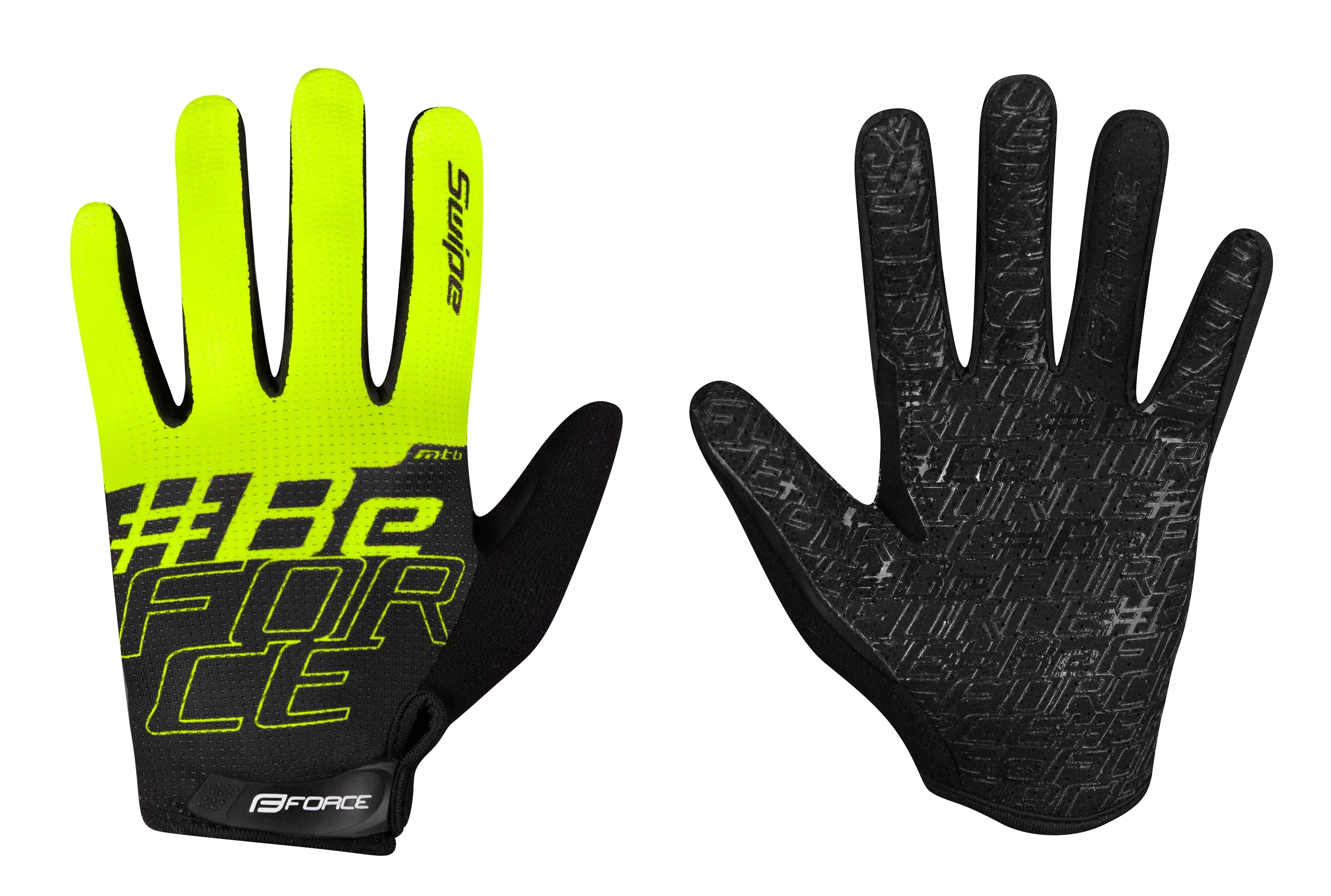 1. Manusi Force FORCE MTB SWIPE , Negru/Verde fluo L