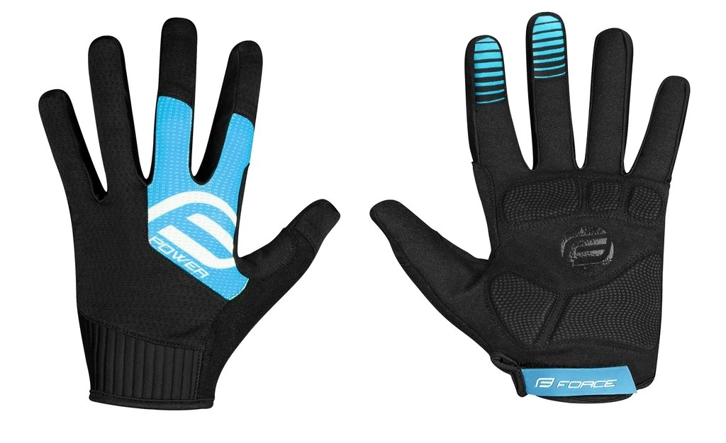 1. Manusi Force MTB Power, negru/albastru, XS