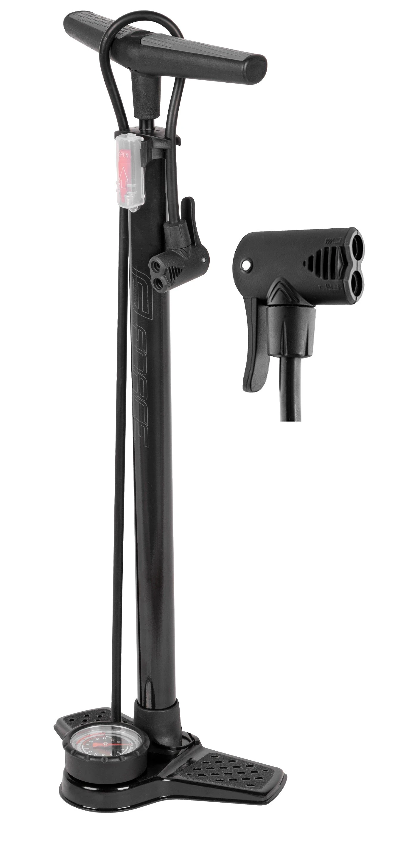 1. Pompa podea Force Hobby 2.1 Fe, 11 Bar neagra