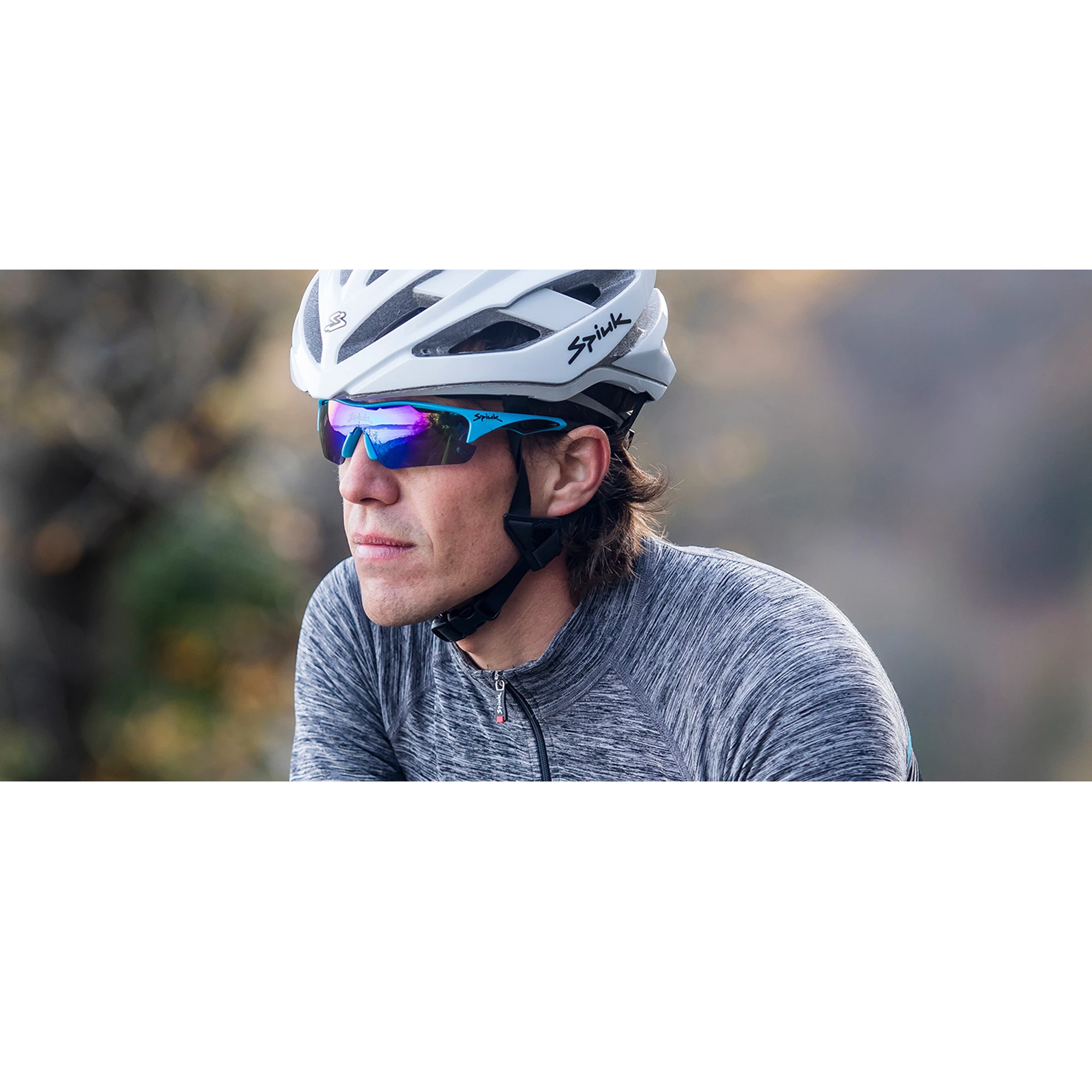 4. Spiuk - ochelari soare sport Jifter, 3 lentile de schimb transparent, portocaliu si verde oglinda - rama multicolora (irizata)