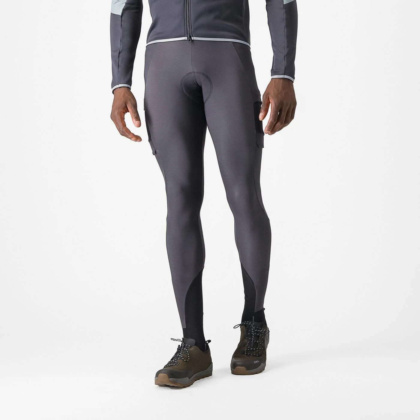 1. Castelli - pantaloni lungi cu bretele 4-16 gr C - Unlimited Trail - antracit