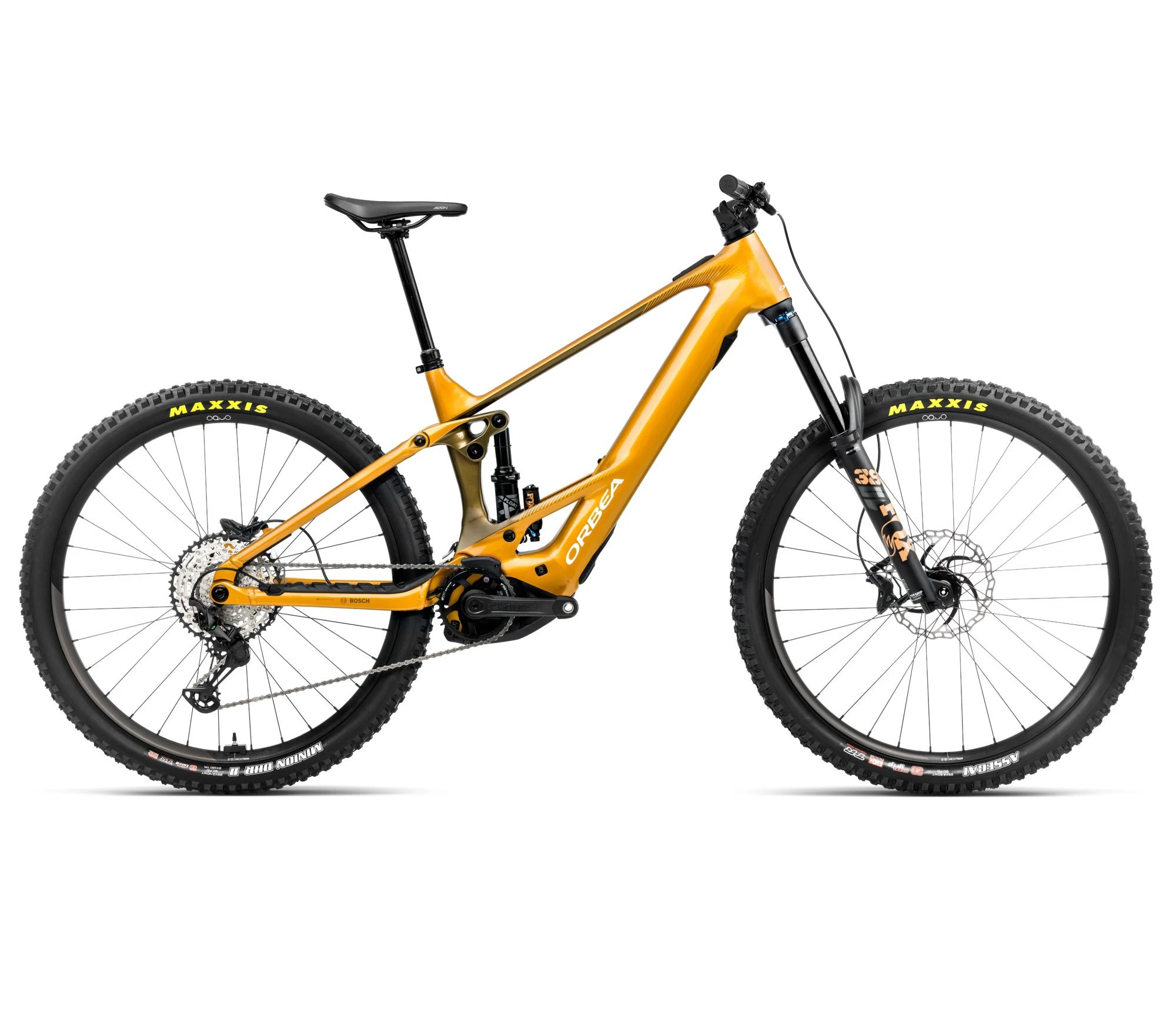 Bicicletă electrică eMTB Enduro Orbea WILD H10 - Bumblebee Yellow | Metallic Olive Green (Gloss) - 71905