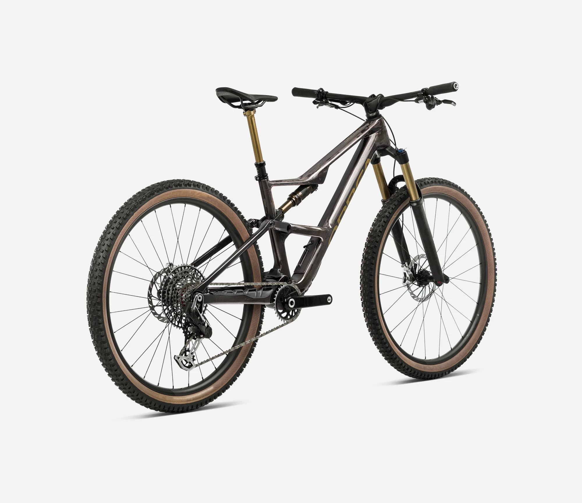 3. Bicicletă MTB All Mountain full suspension Orbea OCCAM LT M-TEAM - Cosmic Carbon View | Metallic Olive Green (Gloss)