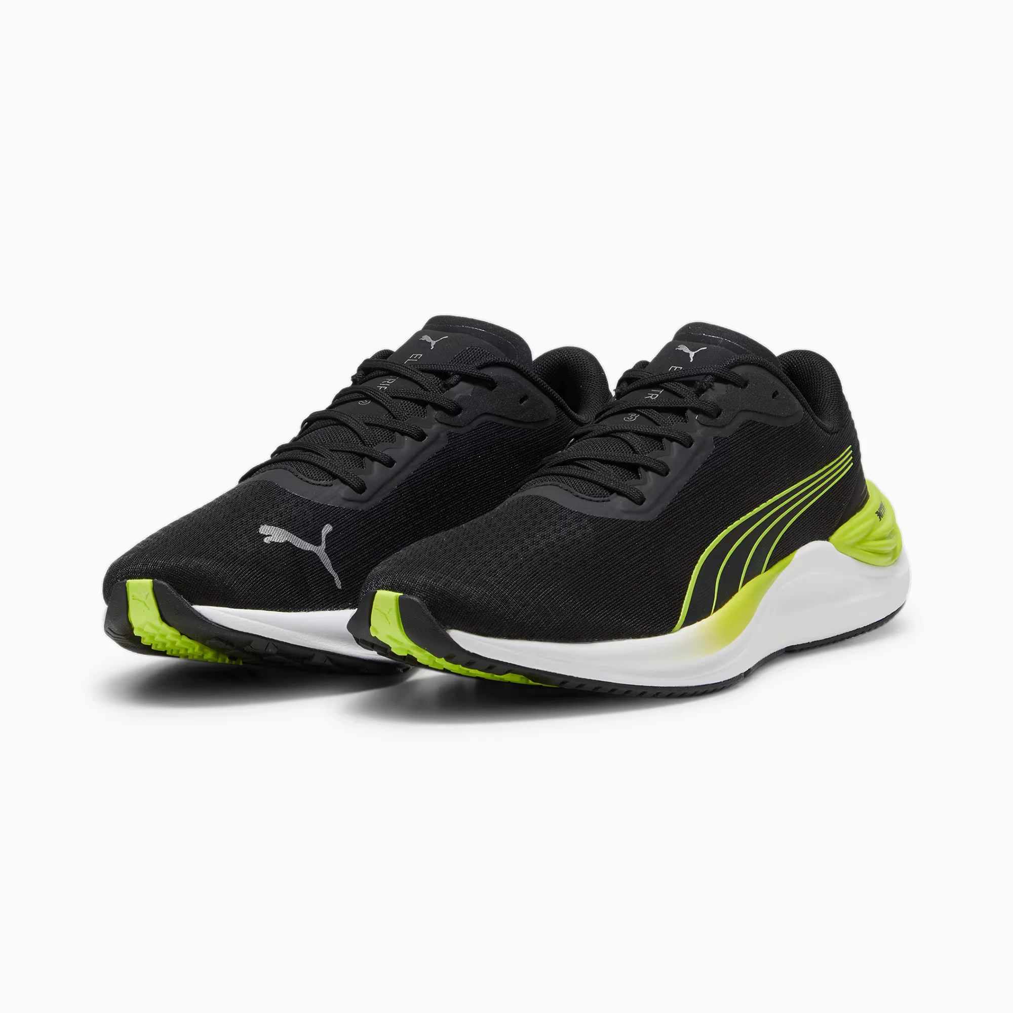 6. Puma - pantofi alergare pentru barbati Electrify NITRO 3 - negru verde fluo Lime Pow alb